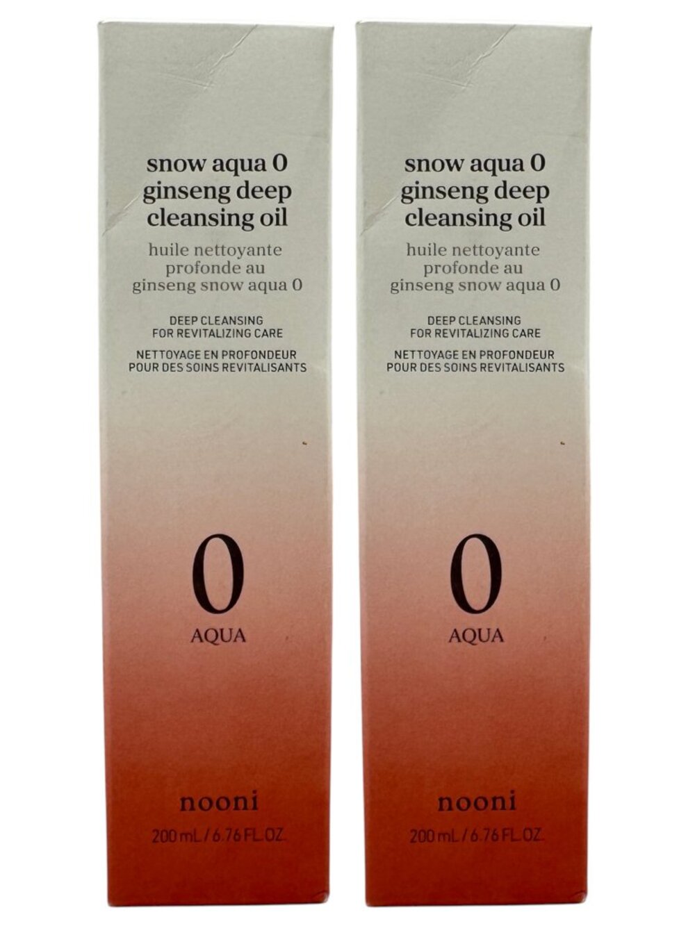 2 Pack Nooni Snow Aqua Zero Ginseng Deep Cleansing Oil 200 ml each EXP 05/2027